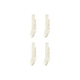 [4 упаковки, кружевная отделка на голени, 4 пары (молочно-белый)]