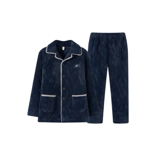 FAVMARTHA Sapphire Blue Мужской Пижамный Комплект