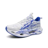 Синяя и белая обувь без подкладки