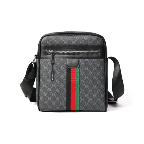 BEN SHERMAN ПУ (полиуретан) Сумка через плечо Стандартная Унисекс N Сетка Черный N Сетка Хаки