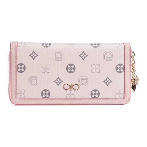 DOUBAOLU Синтетическая кожа Кошелек Средний Женский Розовый Экрю