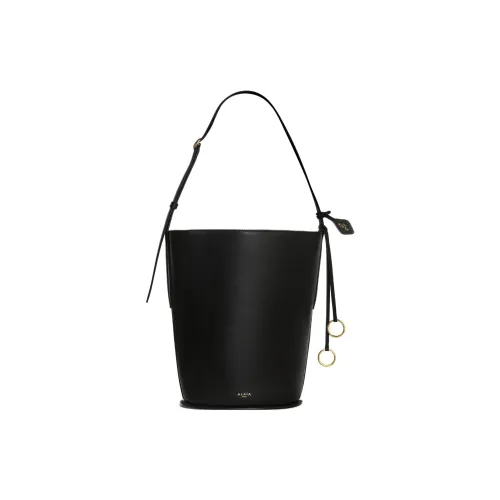Alaia Телячья кожа Ведрообразная сумка Сумка через плечо Маленькая Женская Черная