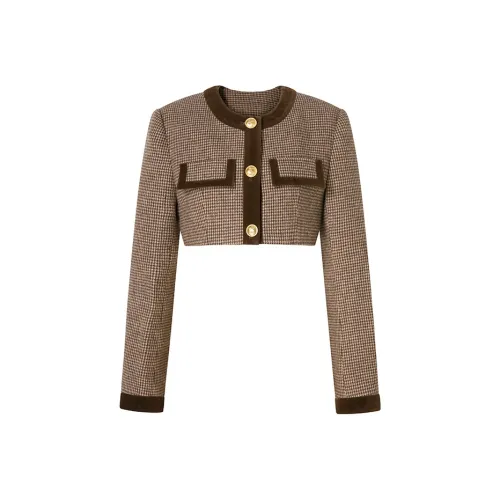 UENA Коричневое пальто в наличии Женское короткое пальто