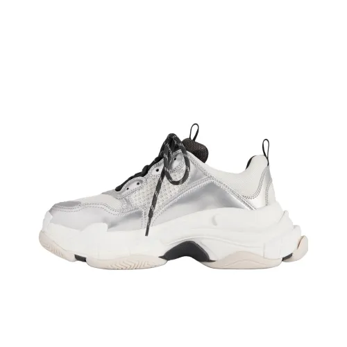 Balenciaga Triple S Low Топ Повседневная обувь Женская Серебряная
