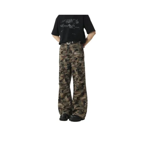 BAOZAN Jungle Camouflage Detachable Brand Label Unisex Casual Pants BAOZAN Джунгли Камуфляж Съемный Бренд Этикетка Унисекс Повседневные Штаны