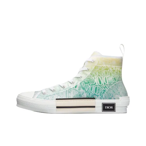 DIOR B23 And Shawn Высокий Топ Стильные Скейтбординги Мужской Желтый Зеленый Градиент