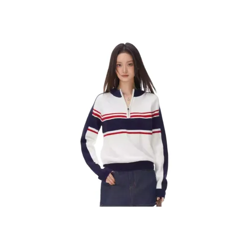 MORTEN SOLUM Темно-синий и белый Женский Трикотаж