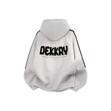 Белый, серый, с флисовой подкладкой, три полосы [премиум]