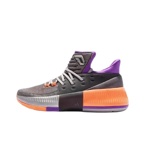 Adidas D Lillard 3 All Star Slip-Resistant Low Top Баскетбольные кроссовки Унисекс Серый Фиолетовый Оранжевый Выпуск 2017 года