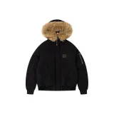 Чёрный [Съемный меховой воротник]