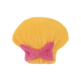 Желтая шапочка для сушки волос с бантом