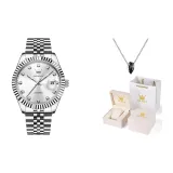 Стальной браслет, натуральный белый [Оригинальная коробка + ожерелье]