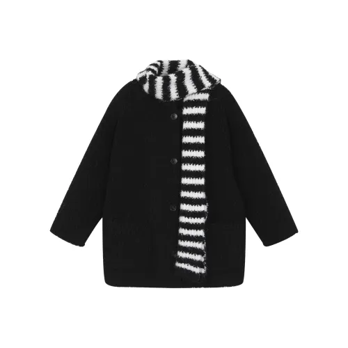 DITB Черный с Шарфом Женские Пуховики