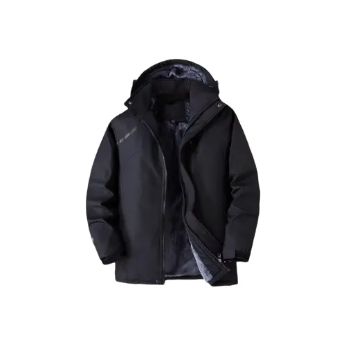 Zomuros Черный флис с подкладкой унисекс пуховики