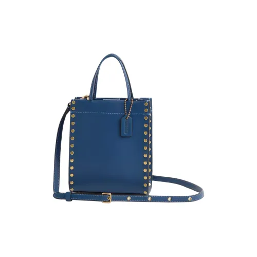 COACH Cashin Кожа Плечевая сумка Сумка Mini Женская Синяя