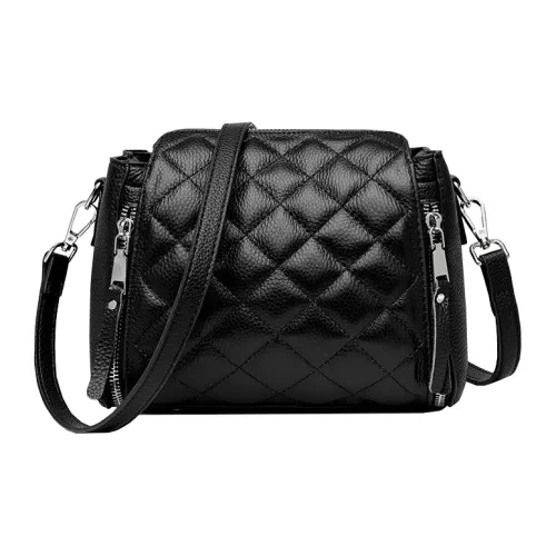 LAORENTOU Коровья кожа Одно плечо Сумка Стандартная Женская Черная