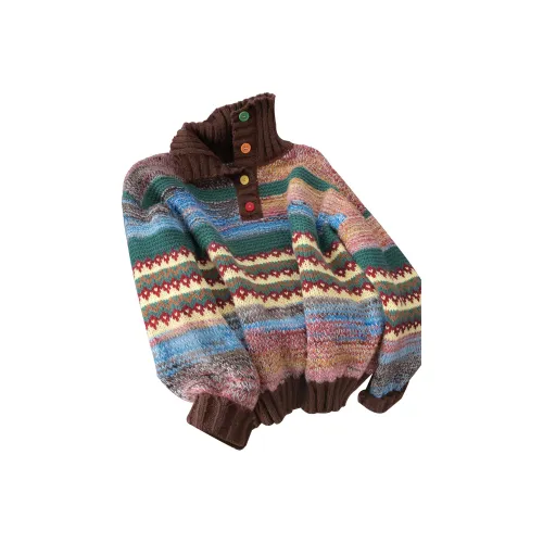 SIBAISHE Коричневый Зеленый Синий Полосы Женские Свитера