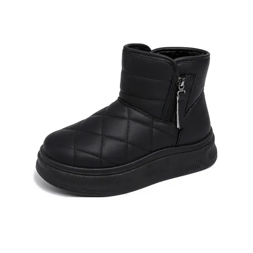 JX В клетку Однотонный Сноубутсы Короткий Ботинки Женские