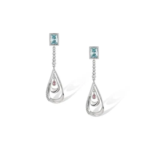 Retro Chic Латунь Белое Золото с Покрытием Серьги-кольца с Цирконом Freesia Женские