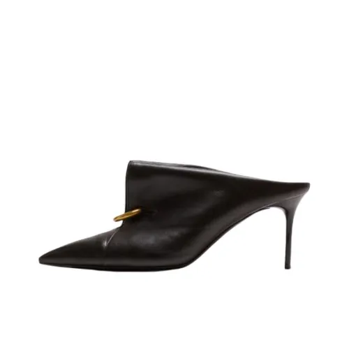 BALMAIN Тапочки для пальцев 7,5 см Женские Черные