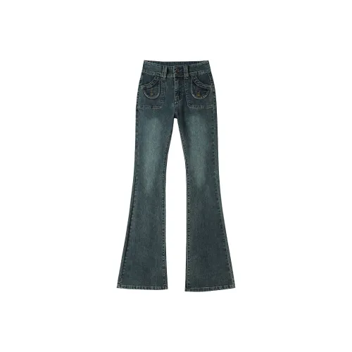 FAWENXIANGZI Джинсы Женские Ностальгический Синий