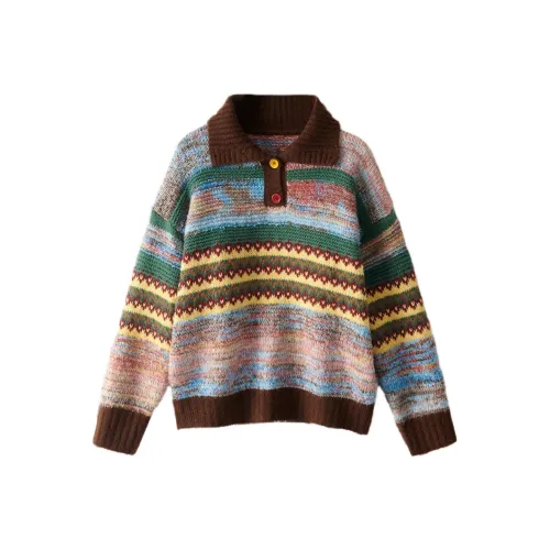 IWZI Винтаж Полосатая Рубашка Женская Трикотаж