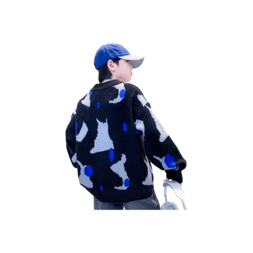 YALU Черный флис с подкладкой Стиль для школьного возраста Свитера