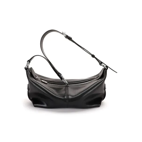 IAB Синтетическая кожа с коровьей кожей сумка через плечо средний размер унисекс ночной черный