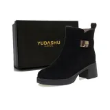 HF8623 Черный [Высота каблука 5,0 см + Тонкий флис с подкладкой]