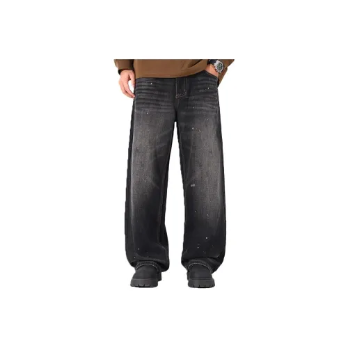 J.F.U Черный Серый Цвет Мужские Джинсы