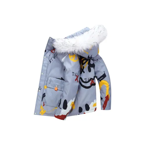 HOKLV Синий Унисекс Пуховики