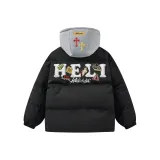 Чёрный с серым капюшоном