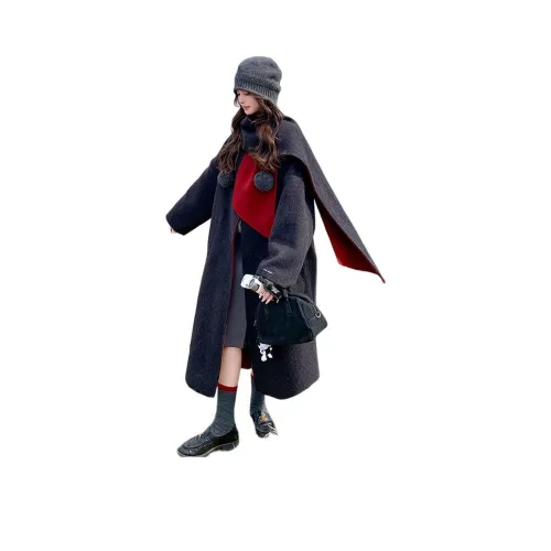 LAOYECHE Черный Серый Цвет Женское Пальто