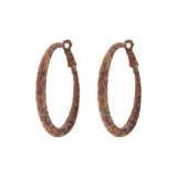 Серьги-кольца с леопардовым принтом, 5 см, велюр, серебряная игла, 1 пара [эффект похудения]