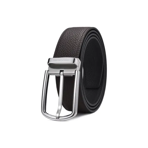 BOSSSUNWEN Ремешок из крупнозернистой текстуры коровьей кожи застежка-булавка мужской 3,5 см