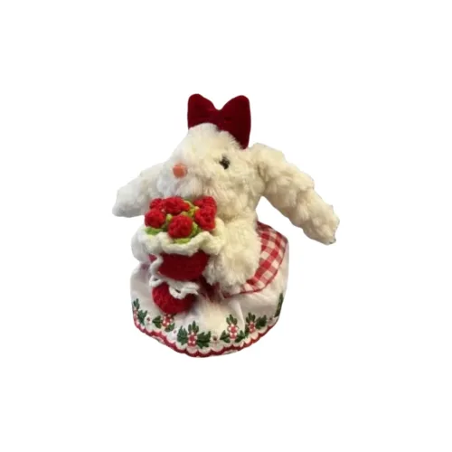 MDH Серьги-букет с брелоком в виде кролика плюшевая подвеска длина корпуса 10 см