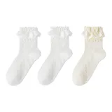 [3 шт] Кружево, лента, дизайн (2 белых + 1 молочно-белый)