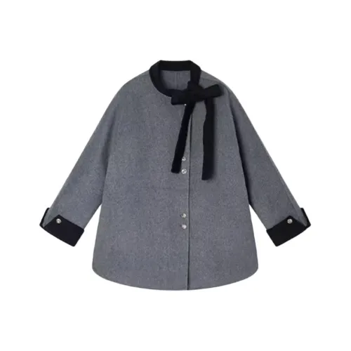 Mu Xiao Xin Серый Пальто с Внутренней Одеждой Меры Женские Пальто