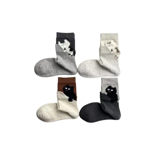 J TOO 4 пачки [Изображение Цвет] Женские носки MID до икры