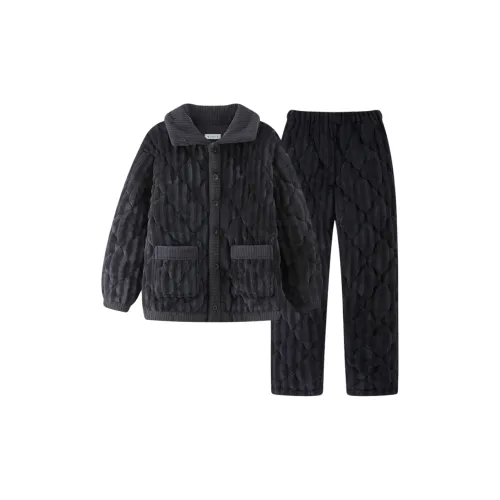 FAVMARTHA Черный мужской пижамный комплект