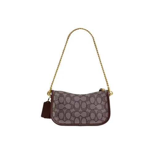 COACH Swinger Телячья кожа Сумка Маленькая Женская Кленовый дуб