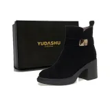 HF8615 Черный [Высота каблука 7,5 см + Утолщенный термический чистая шерсть подкладка]