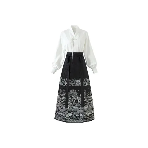 Cloud Hidden Moon Embroidery Ханьфу Женские