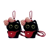 2 шт, бант, красное яблоко, трикотажная ткань, сумка через плечо с маленьким черным котом