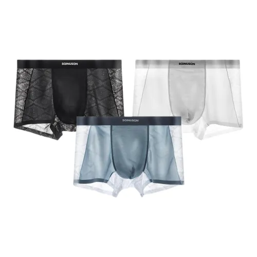 SHIQINUO Экстрим Найт Черный + Жаккард Белый + Шик Серый Синий Мужские Боксеры