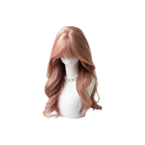 BEIQING Розовая кожаная Flattering Wispy Чёлка Длинные волнистые Женская Перука Высокая температура Пряжа