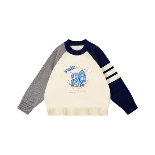 FAIRWHALE Свитер Весенний Осенний Зимний Синий Белый Детский