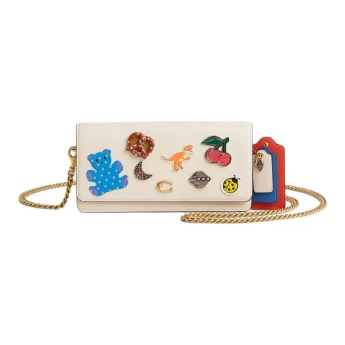 COACH Evie Телячья кожа Сумка на плечо Маленькая Женская Латунь и Мел