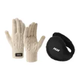 Бежевый Желтый Перчатка + Черные Наушники с меховыми капюшонами