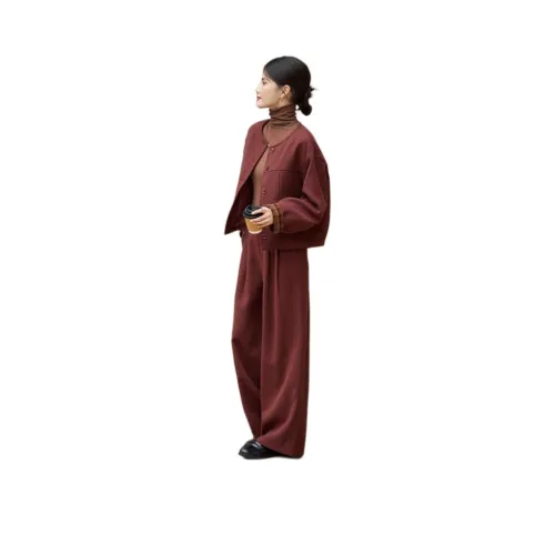 SHANGJING Бургунди Женские Повседневные Костюмы